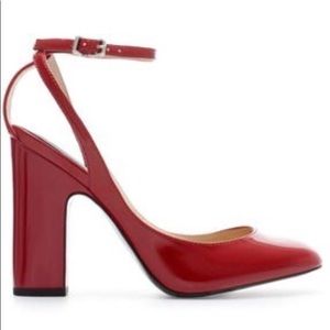 Zara Red Tango Pump with Ankle Strap